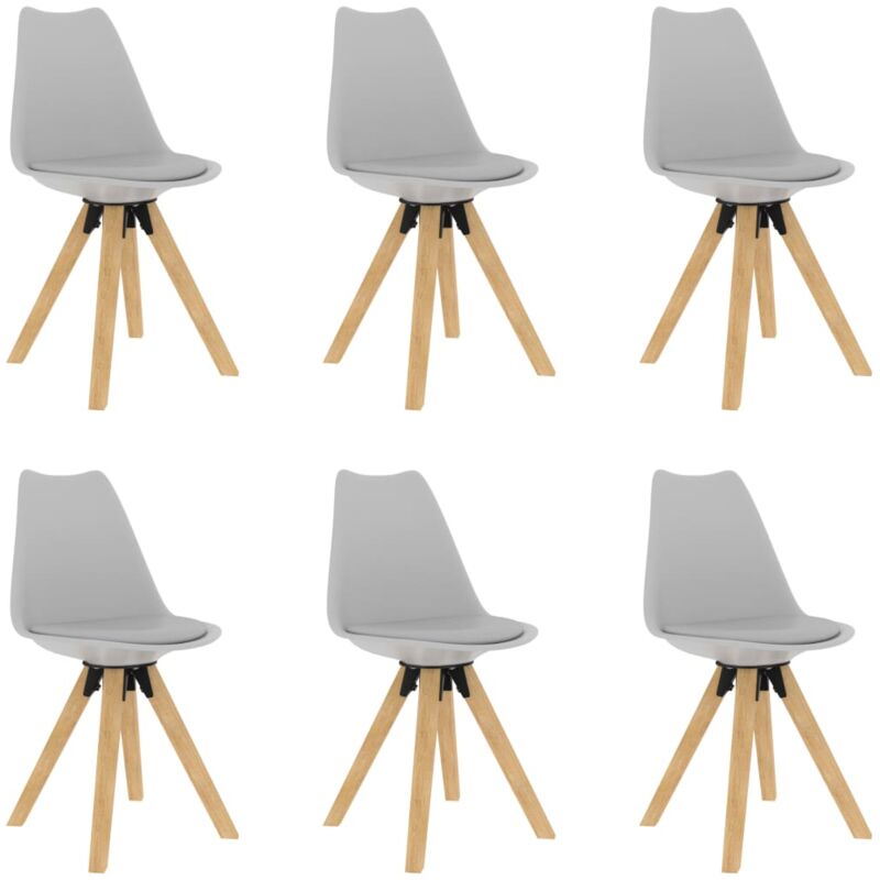 

Sillas de comedor 6 unidades gris PP y madera maciza de haya - Gris - Vidaxl
