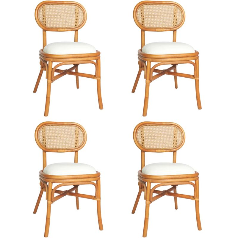 

vidaXL Sillas de comedor lino 4 unidades marrón claro - Marrón