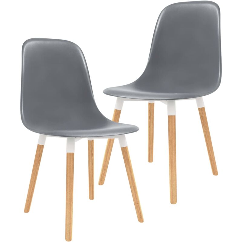 

vidaXL Sillas de Comedor Plástico 2 Unidades Gris - Gris