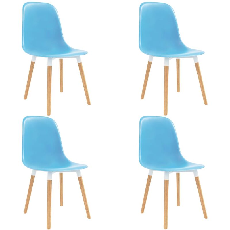

vidaXL Sillas de Comedor Plástico 4 Unidades Azul - Azul
