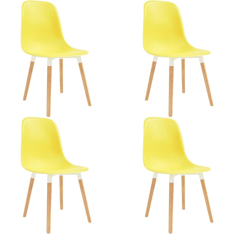 

vidaXL Sillas de Comedor Plástico 4 Unidades Amarillo - Amarillo