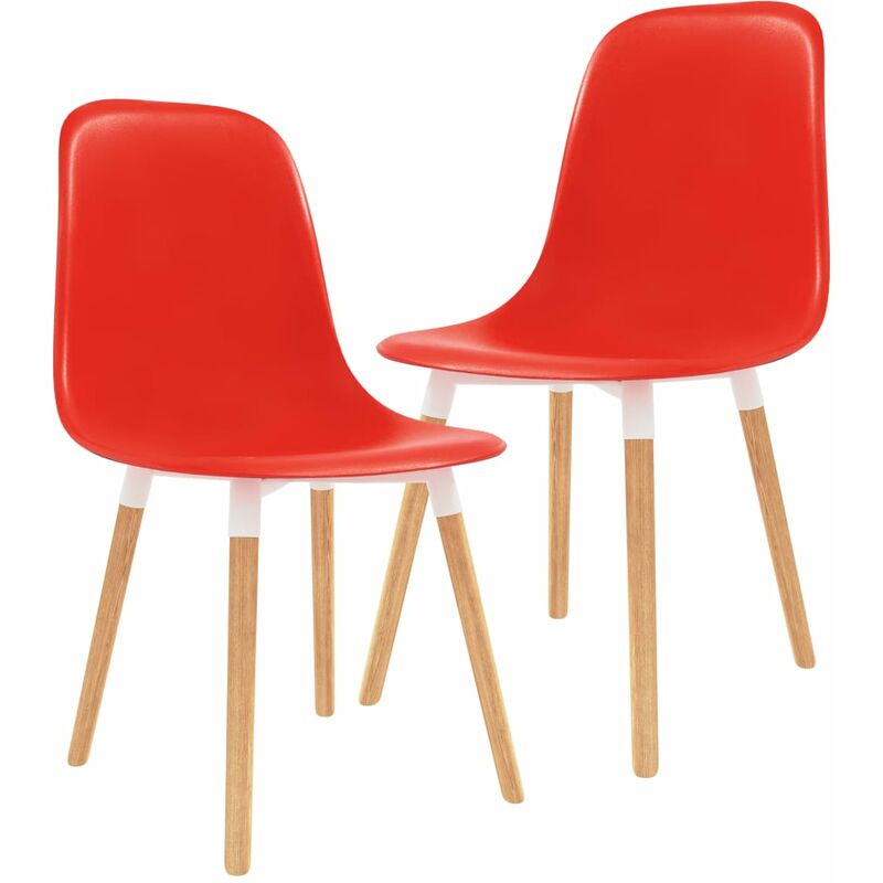 

vidaXL Sillas de Comedor Plástico 2 Unidades Rojo - Rojo