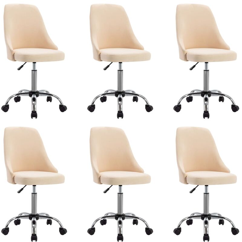 

vidaXL Sillas de comedor 6 unidades tela color crema - Crema