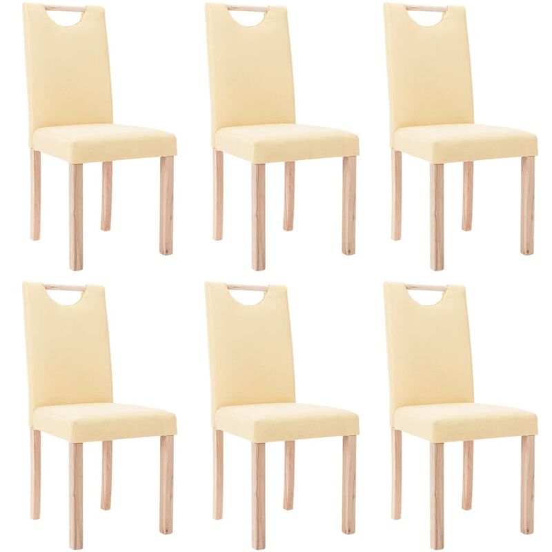 

Sillas de comedor 6 unidades tela color crema - Crema - Vidaxl