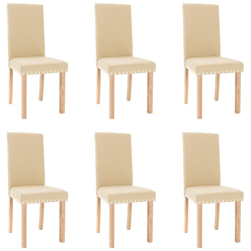 

vidaXL Sillas de comedor 6 unidades tela color crema - Crema