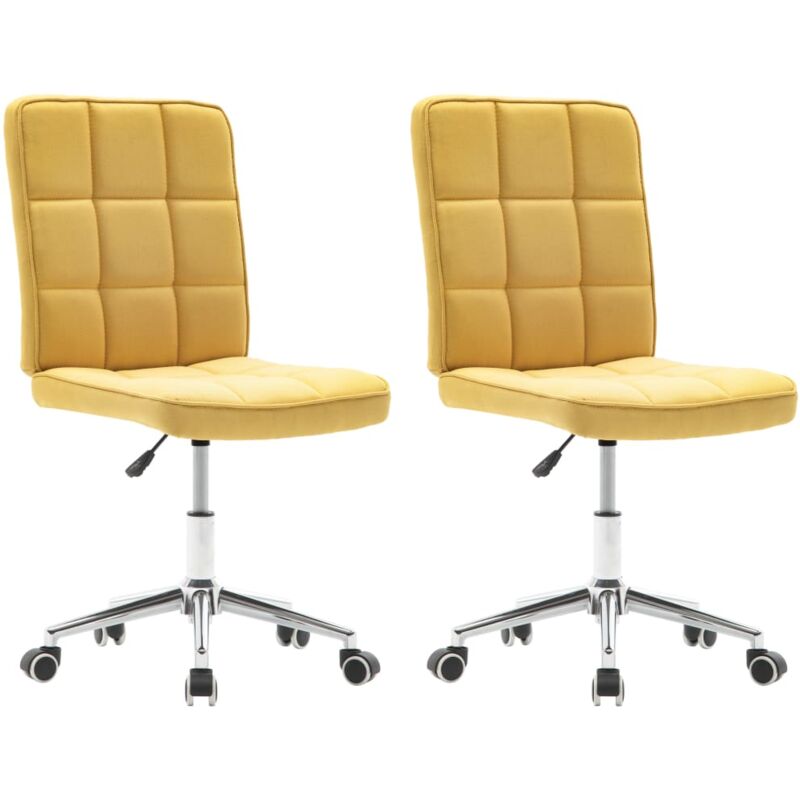 

vidaXL Sillas de Comedor Tela 2 Unidades Amarilla - Amarillo