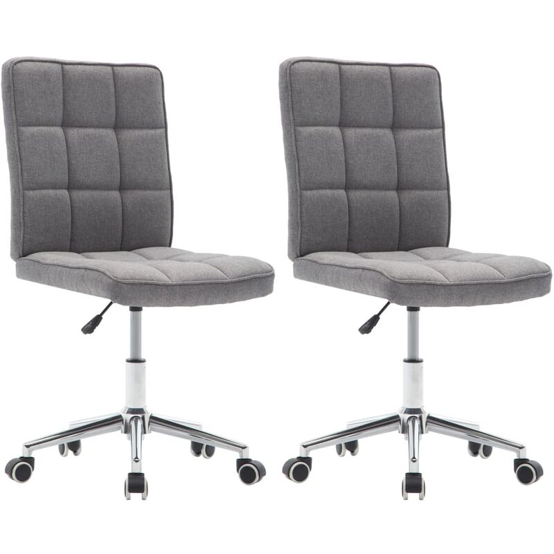 

vidaXL Sillas de Comedor Tela 2 Unidades Gris Claro - Gris