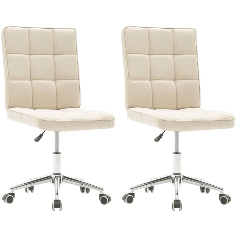

vidaXL Sillas de Comedor Tela 2 Unidades Crema - Crema