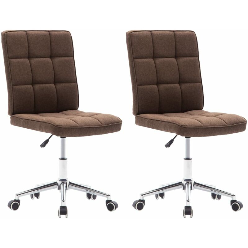 

vidaXL Sillas de Comedor Tela 2 Unidades Marrón - Marrón