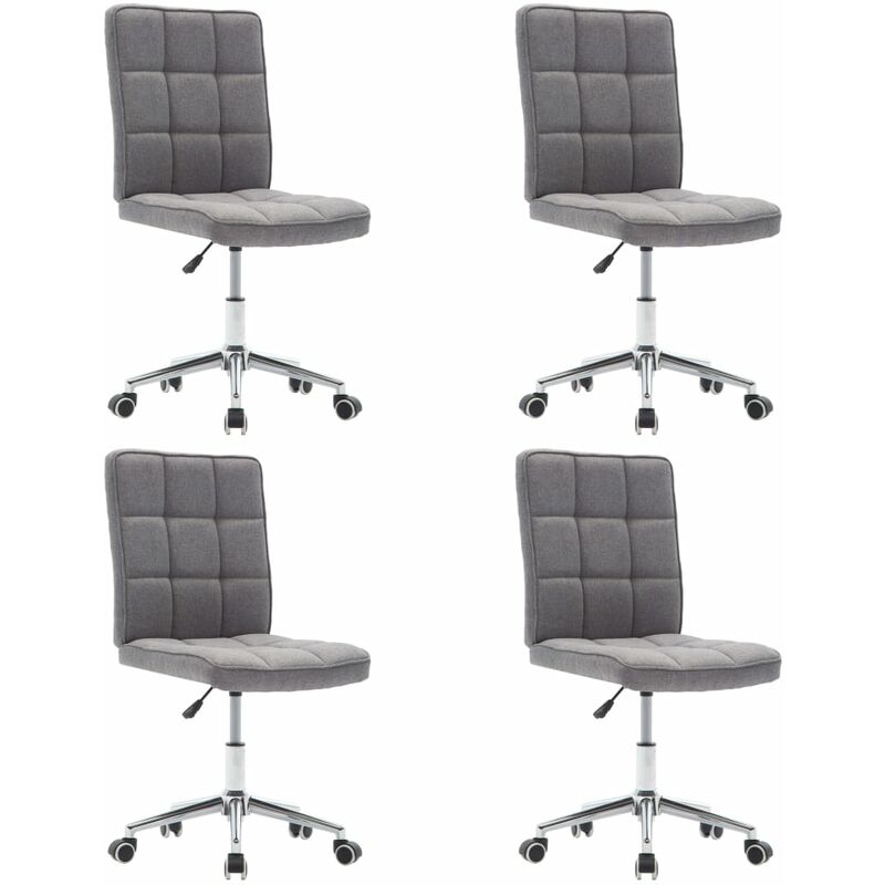 

vidaXL Sillas de Comedor Tela 4 Unidades Gris Claro - Gris