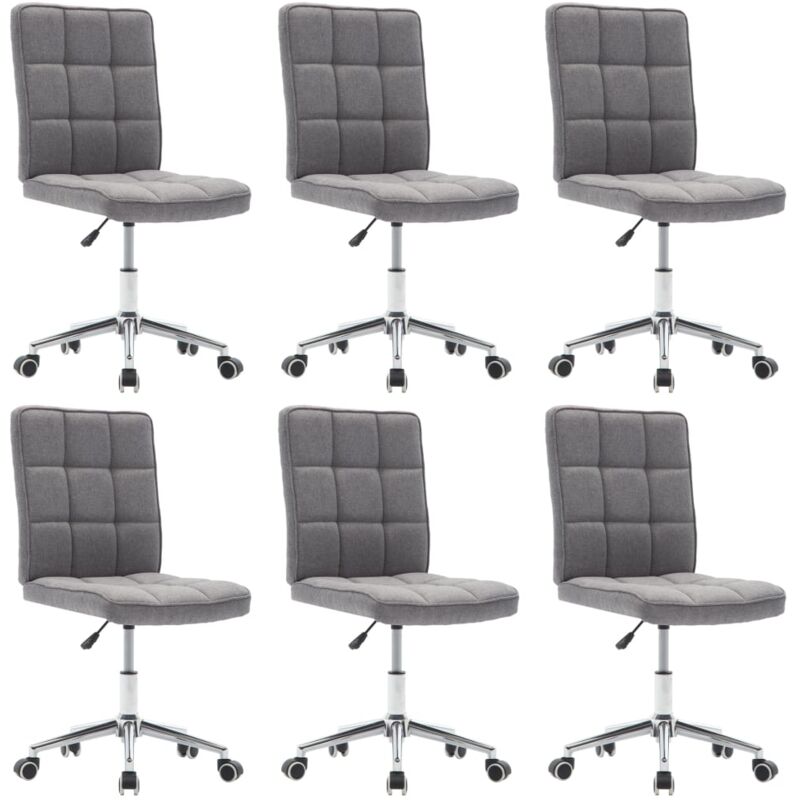 

vidaXL Sillas de Comedor Tela 6 Unidades Gris Claro - Gris
