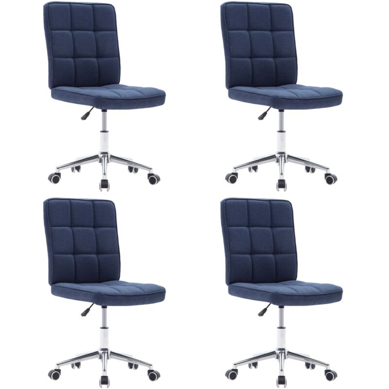 

vidaXL Sillas de Comedor Tela 4 Unidades Azul - Azul