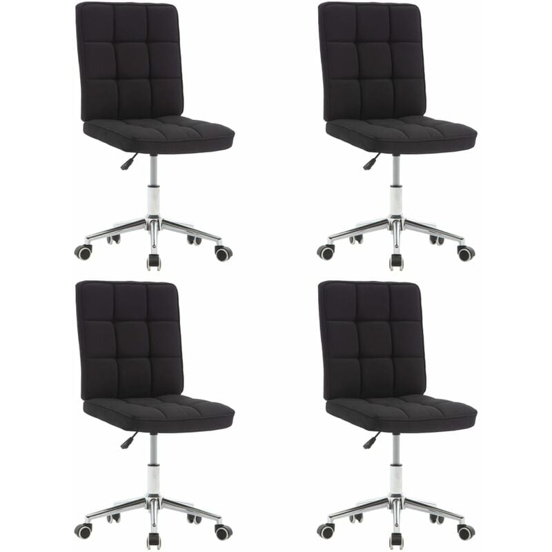 

vidaXL Sillas de Comedor Tela 4 Unidades Negra - Negro