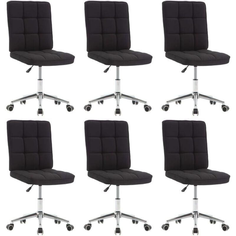 

vidaXL Sillas de Comedor Tela 6 Unidades Negra - Negro