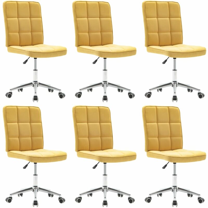 

vidaXL Sillas de Comedor Tela 6 Unidades Amarilla - Amarillo