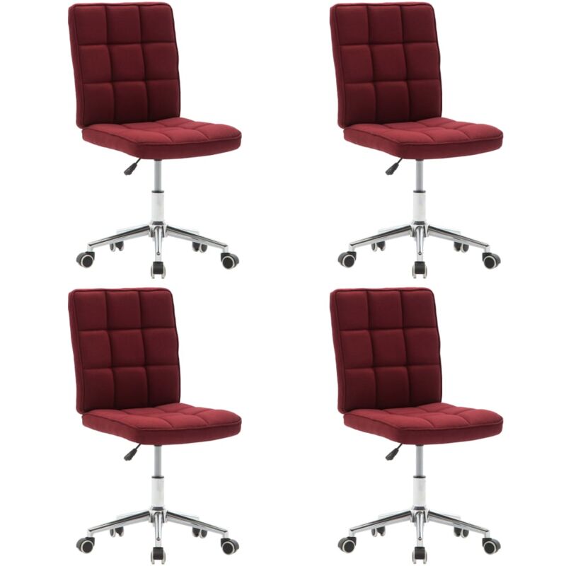 

vidaXL Sillas de Comedor Tela 4 Unidades Vino - Rojo
