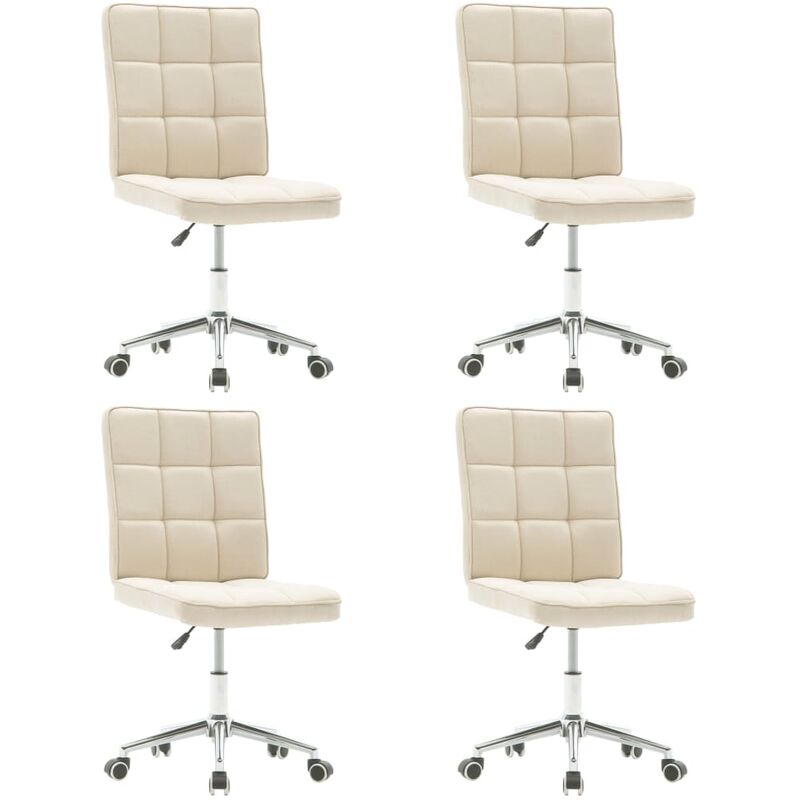 

vidaXL Sillas de Comedor Tela 4 Unidades Crema - Crema