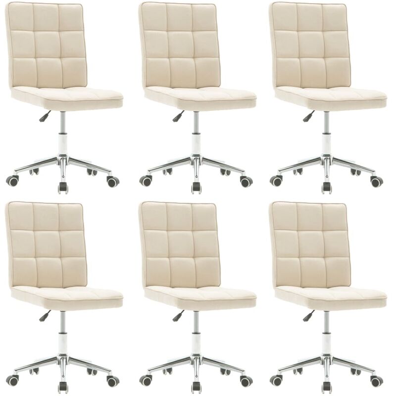 

vidaXL Sillas de Comedor Tela 6 Unidades Crema - Crema
