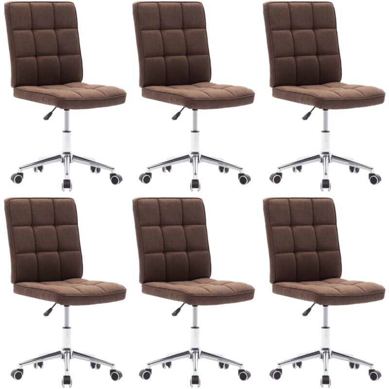 

vidaXL Sillas de Comedor Tela 6 Unidades Marrón - Marrón