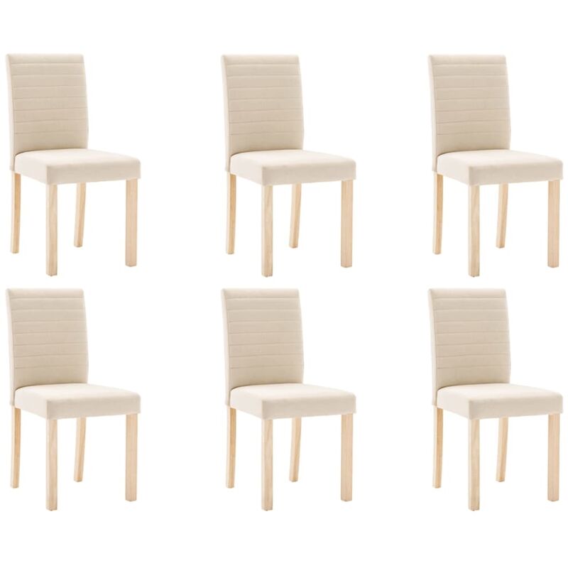 

Sillas de comedor 6 unidades tela color crema - Crema - Vidaxl