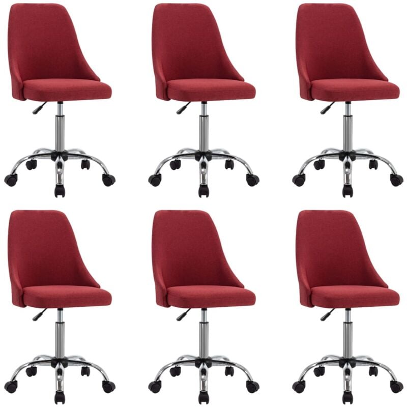 

vidaXL Sillas de comedor 6 unidades tela color vino tinto - Rojo