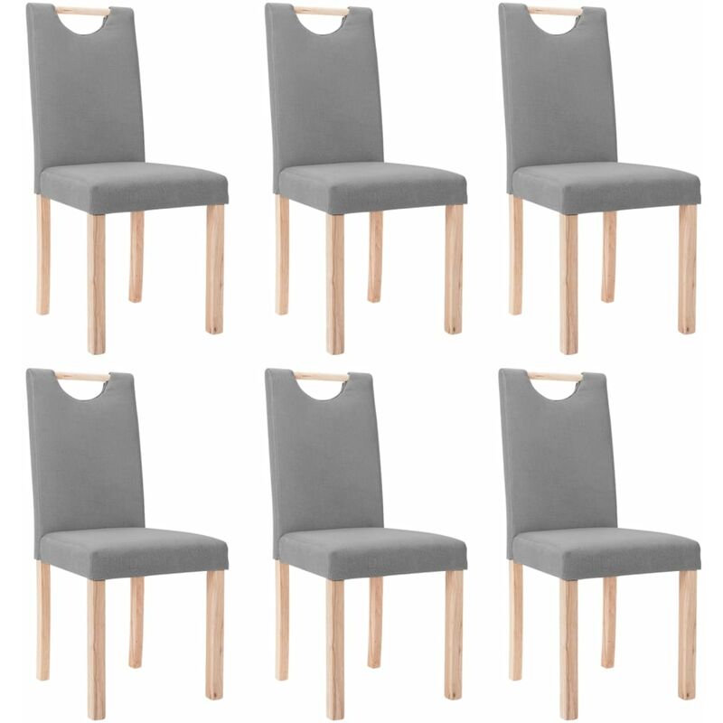 

Sillas de comedor 6 unidades tela gris claro - Gris - Vidaxl