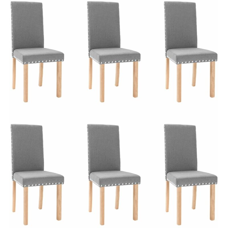 

vidaXL Sillas de comedor 6 unidades tela gris claro - Gris