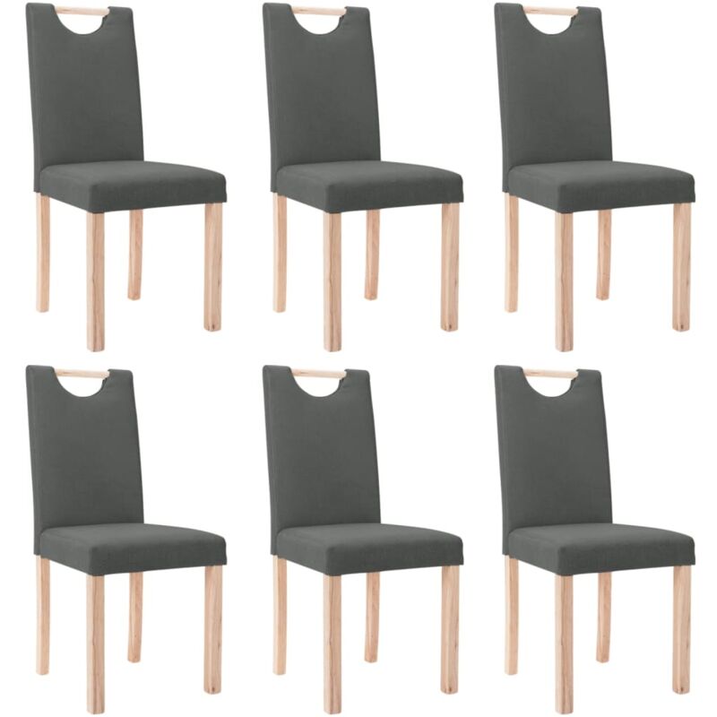 

Sillas de comedor 6 unidades tela gris oscuro - Gris - Vidaxl