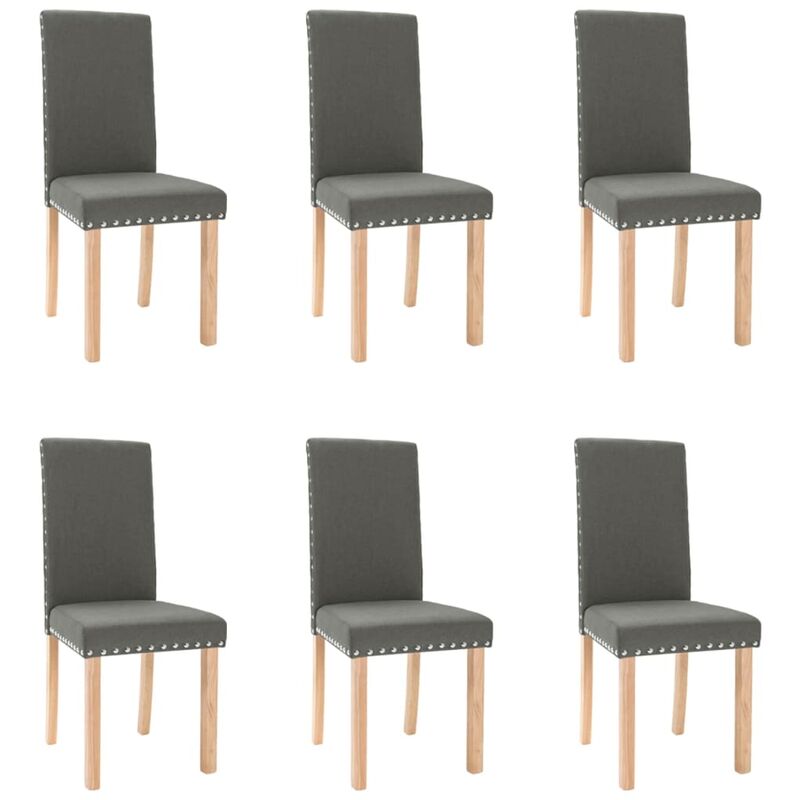 

vidaXL Sillas de comedor 6 unidades tela gris oscuro - Gris