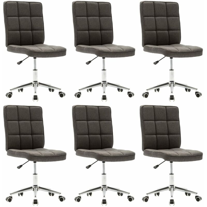 

Sillas de Comedor Tela Gris Oscuro 6 Unidades - Gris - Vidaxl