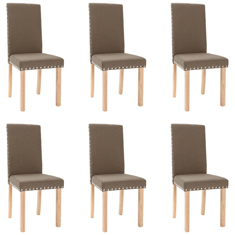 

vidaXL Sillas de comedor 6 unidades tela gris taupe - Gris Topo