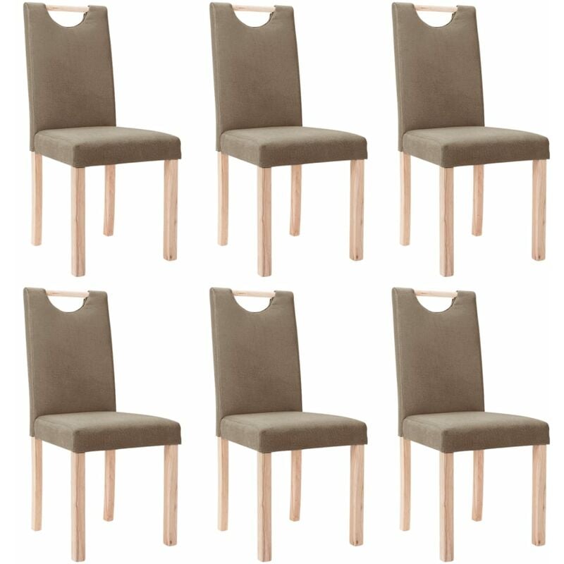 

Sillas de comedor 6 unidades tela gris taupe - Gris Topo - Vidaxl