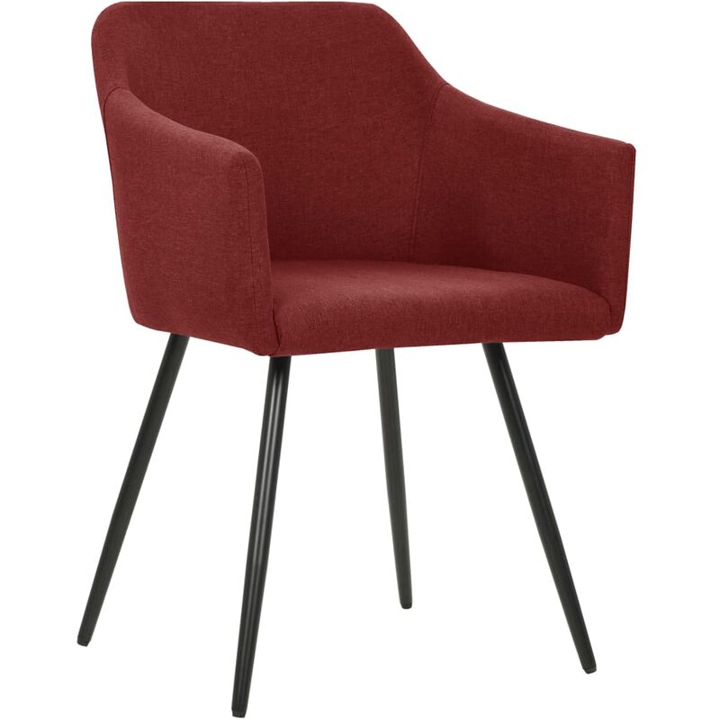 

vidaXL Sillas de comedor 6 unidades tela rojo vino tinto - Rojo