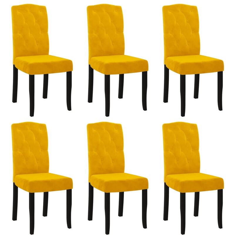 

vidaXL Sillas de comedor 6 unidades terciopelo amarillo - Amarillo
