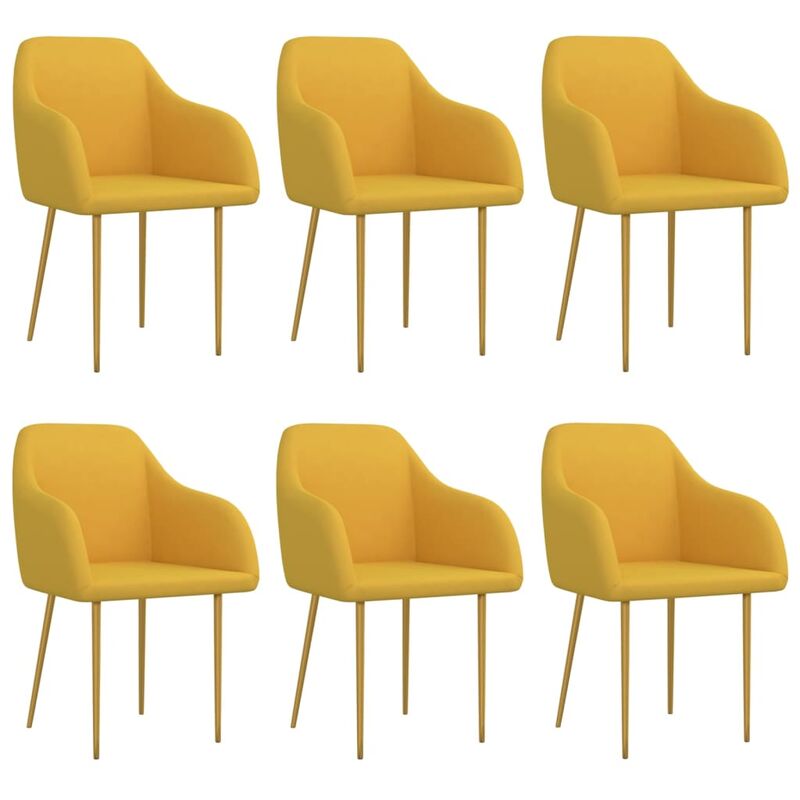 

vidaXL Sillas de comedor 6 unidades terciopelo amarillo - Amarillo