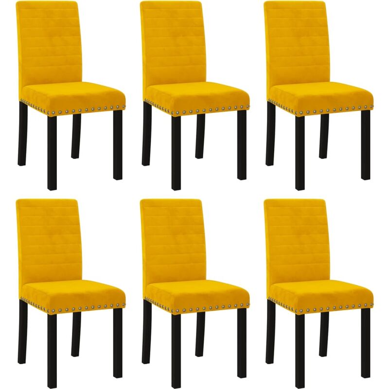 

vidaXL Sillas de comedor 6 unidades terciopelo amarillo - Amarillo
