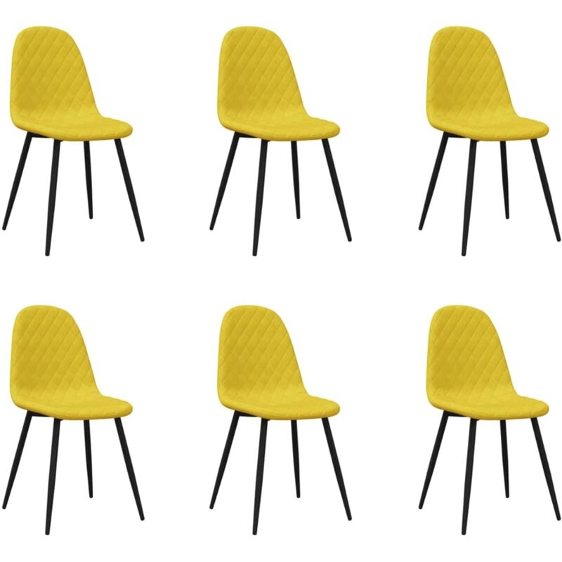 

vidaXL Sillas de comedor 6 unidades terciopelo amarillo mostaza - Amarillo