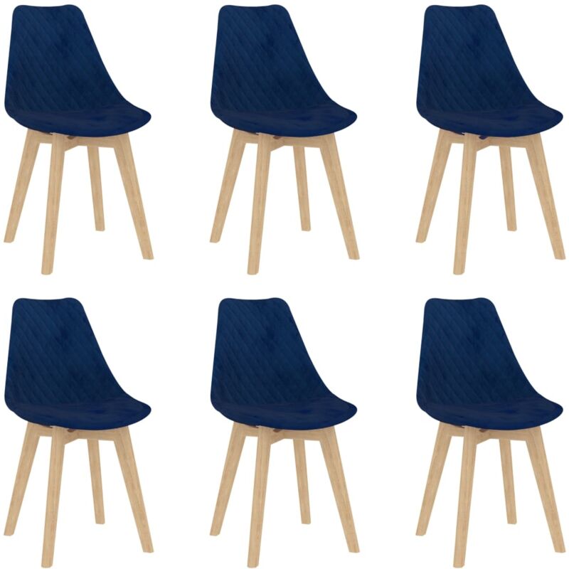 

Sillas de comedor 6 unidades terciopelo azul - Azul - Vidaxl