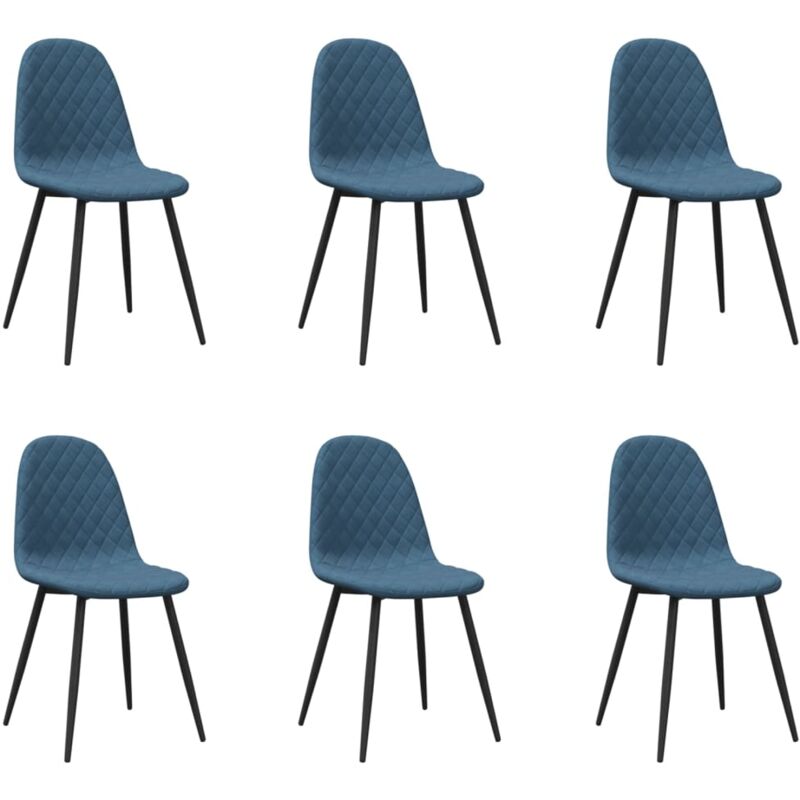 

vidaXL Sillas de comedor 6 unidades terciopelo azul - Azul