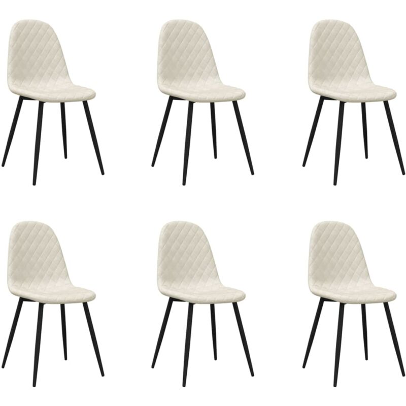 

vidaXL Sillas de comedor 6 unidades terciopelo blanco crema - Crema