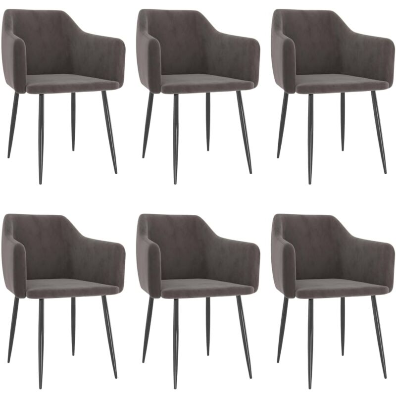 

vidaXL Sillas de comedor 6 unidades terciopelo gris claro - Gris