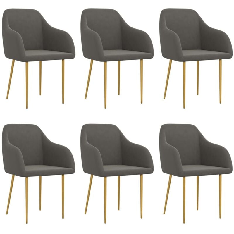 

vidaXL Sillas de comedor 6 unidades terciopelo gris oscuro - Gris