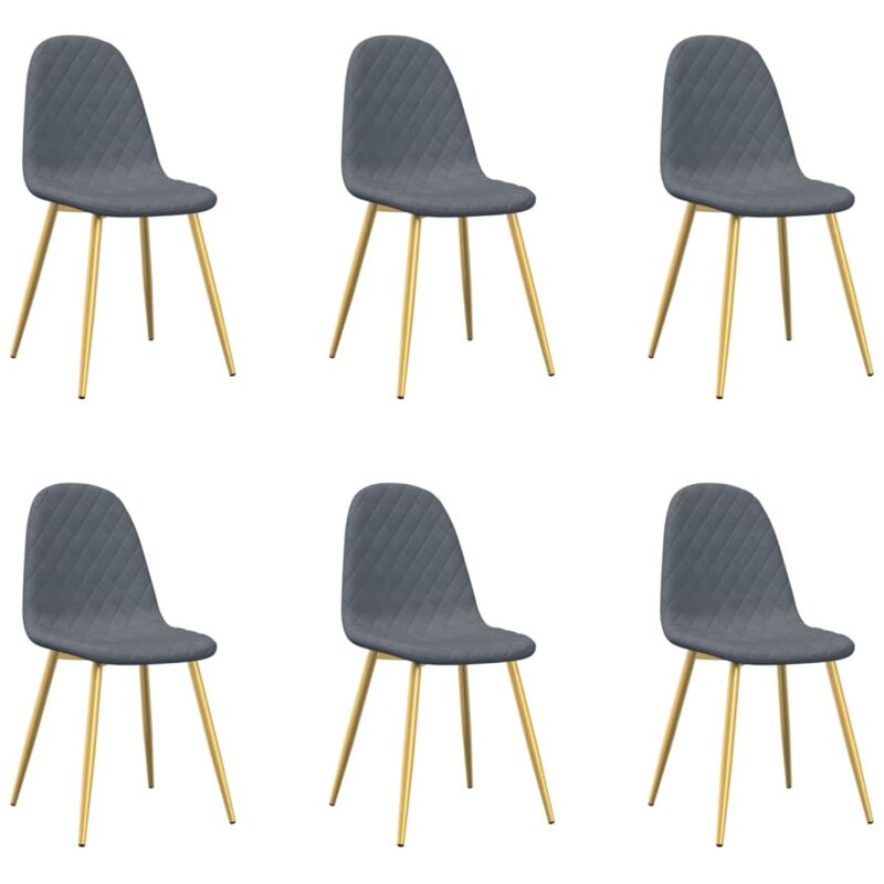 

Sillas de comedor 6 unidades terciopelo gris oscuro - Gris - Vidaxl