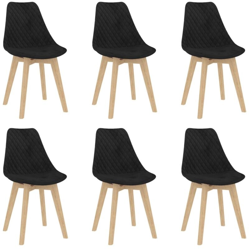 

vidaXL Sillas de comedor 6 unidades terciopelo negro - Negro