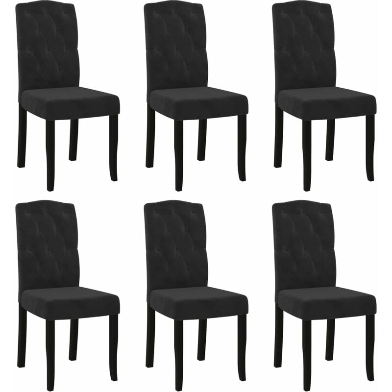 

vidaXL Sillas de comedor 6 unidades terciopelo negro - Negro