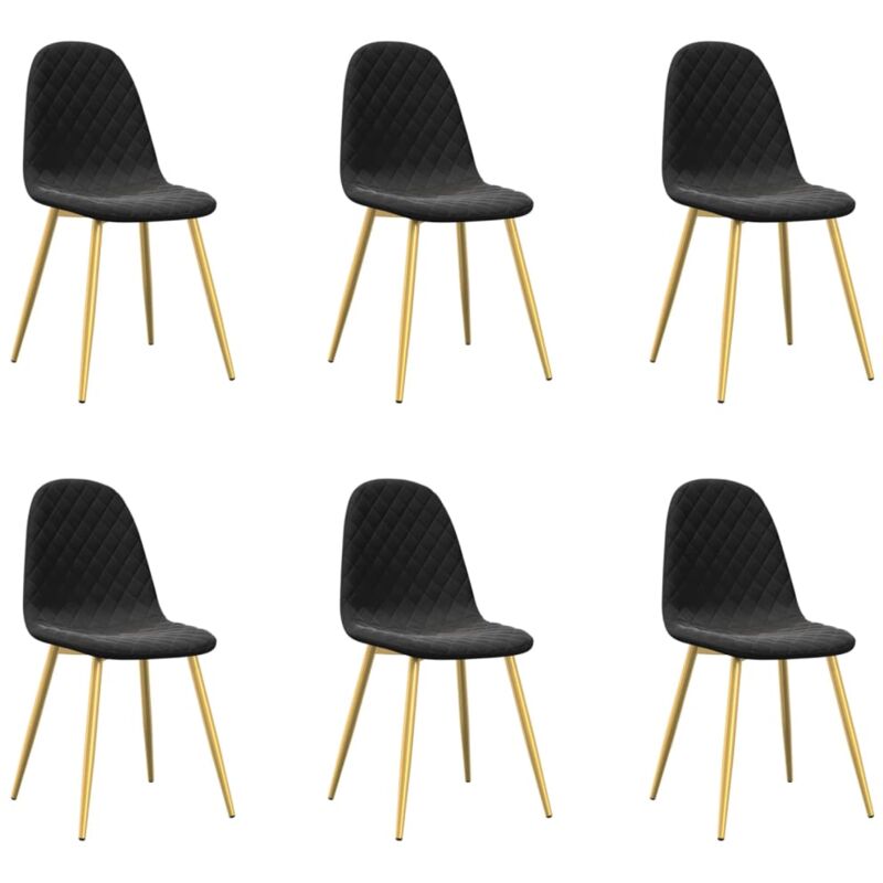 

Sillas de comedor 6 unidades terciopelo negro - Negro - Vidaxl