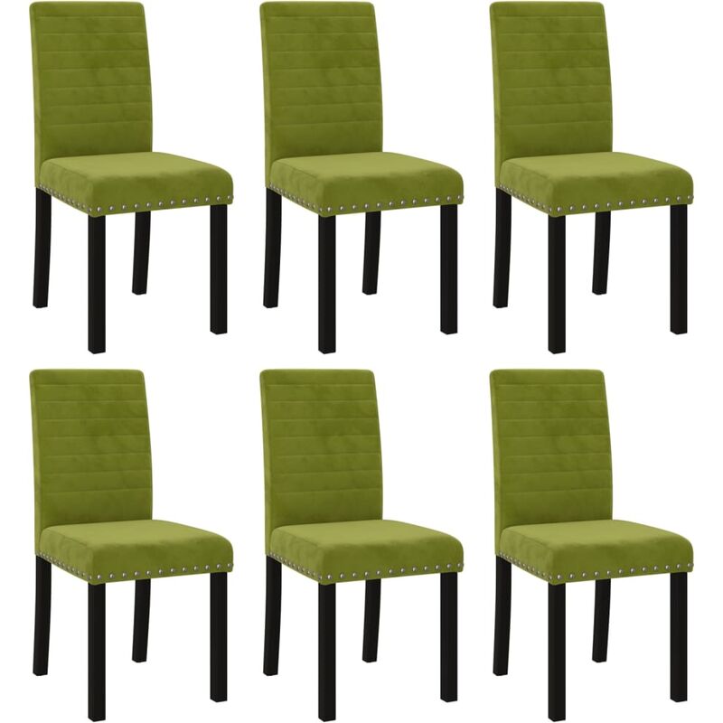 

vidaXL Sillas de comedor 6 unidades terciopelo verde claro - Verde