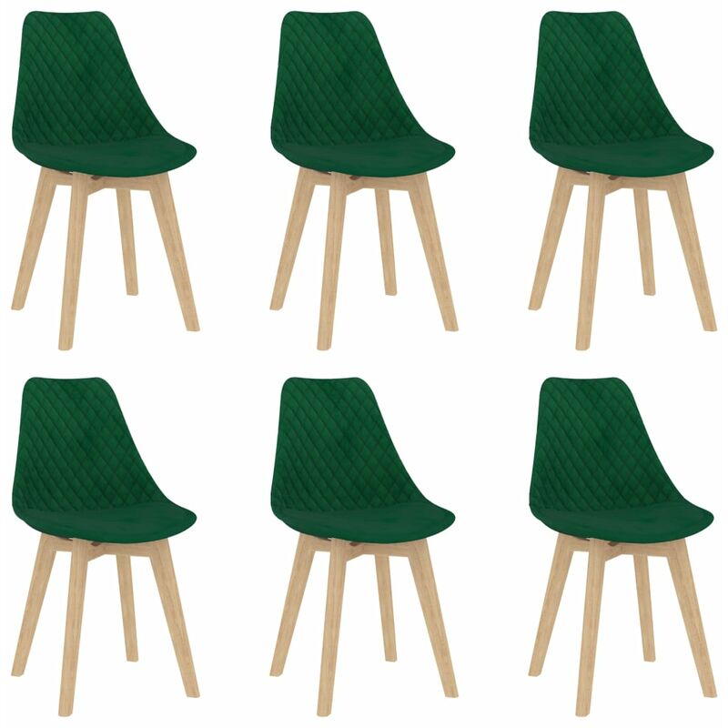 

vidaXL Sillas de comedor 6 unidades terciopelo verde oscuro - Verde