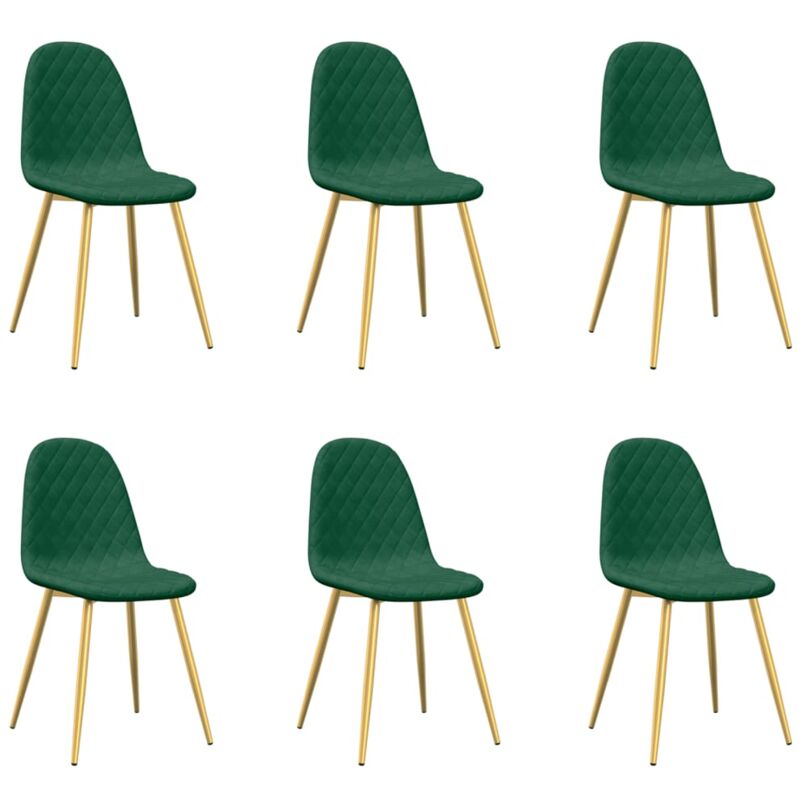 

Sillas de comedor 6 unidades terciopelo verde oscuro - Verde - Vidaxl