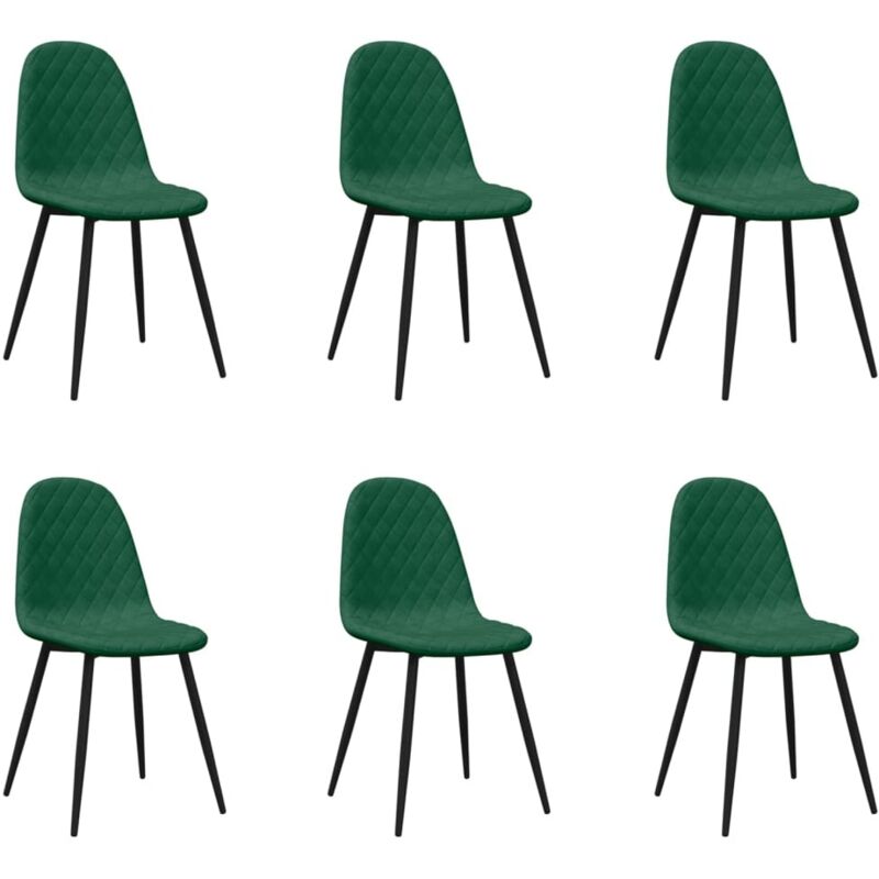 

vidaXL Sillas de comedor 6 unidades terciopelo verde oscuro - Verde